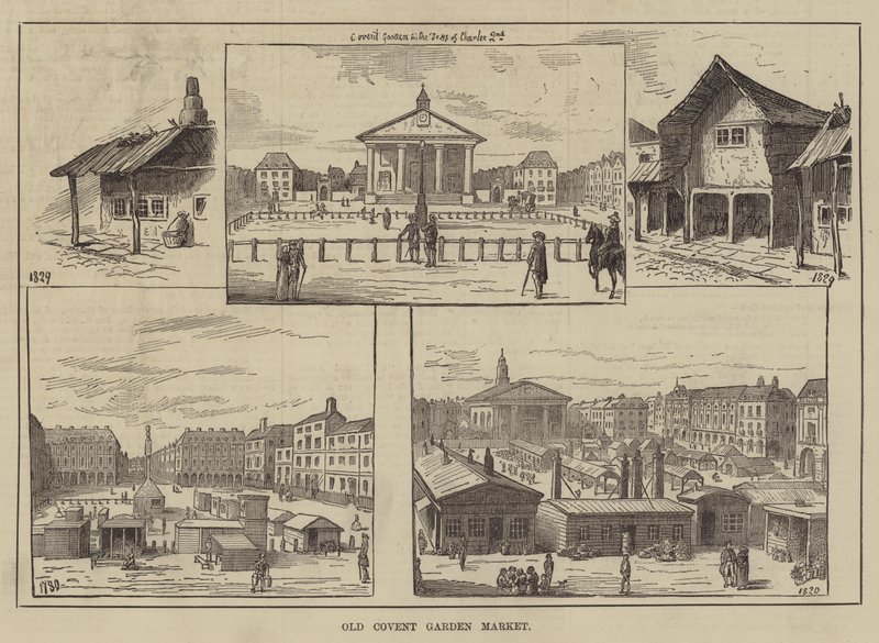 Old Covent Garden Market (gravering) af English School
