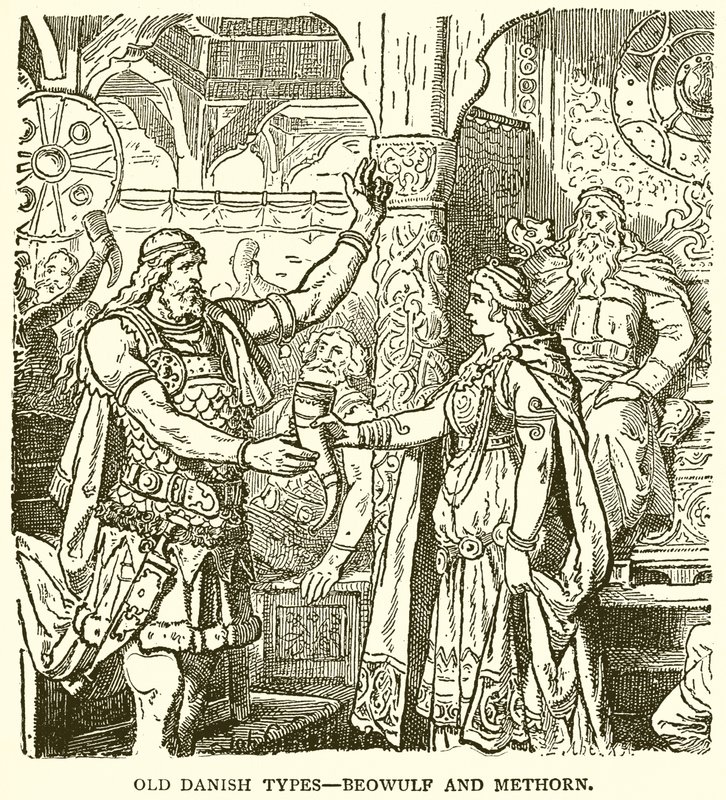 Gamle Denish Typer - Beowulf og Methorn af English School
