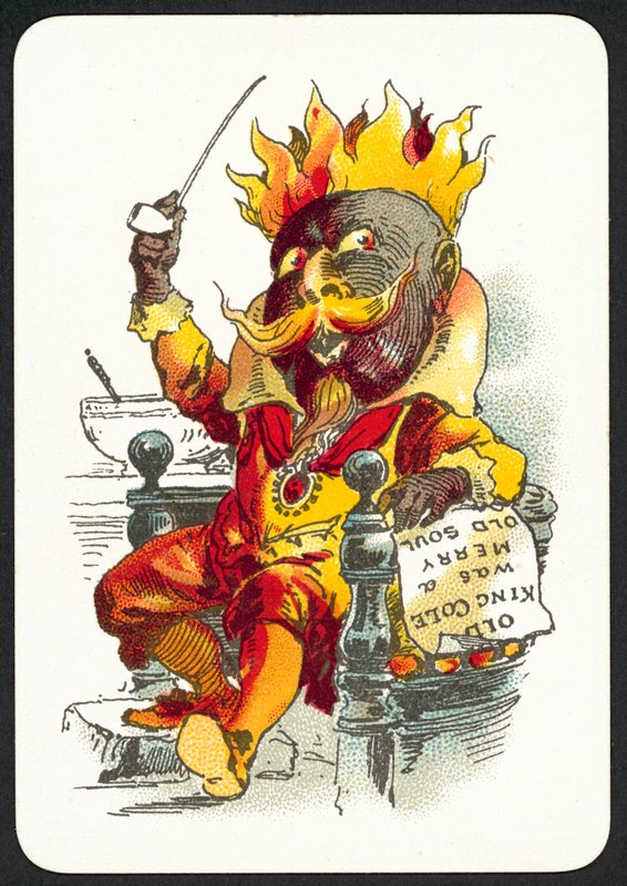 Old King Cole var en glad gammel sjæl (farve litho) af English School