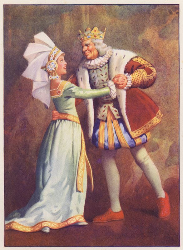 Old King Cole og Askepot (farvelitografi) af English School