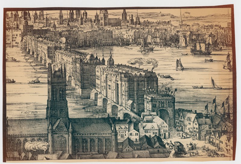 Old London Bridge af English School