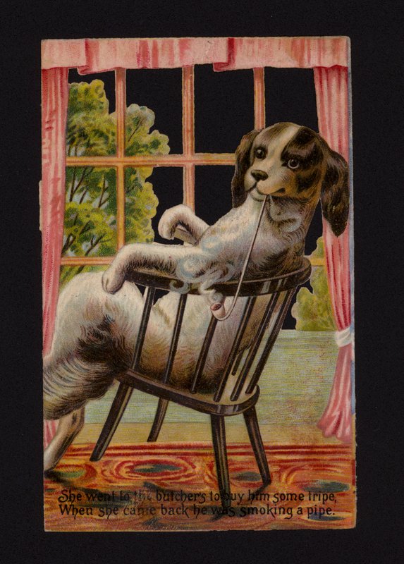 Gamle mor Hubbard og hendes hund (chromolitho) af English School
