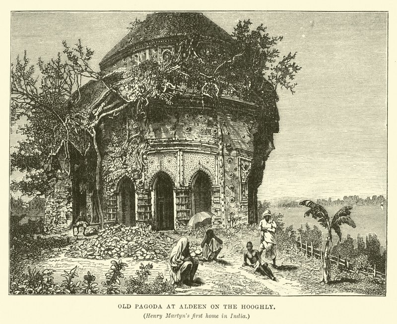 Gammel pagode ved Aldeen på Hooghly af English School