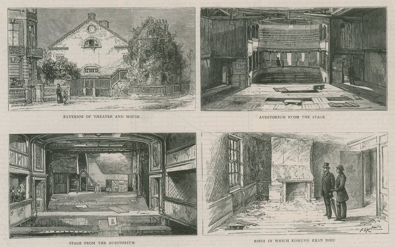 Old Richmond Theatre og Edmund Keans hus, der nu bliver revet ned af English School