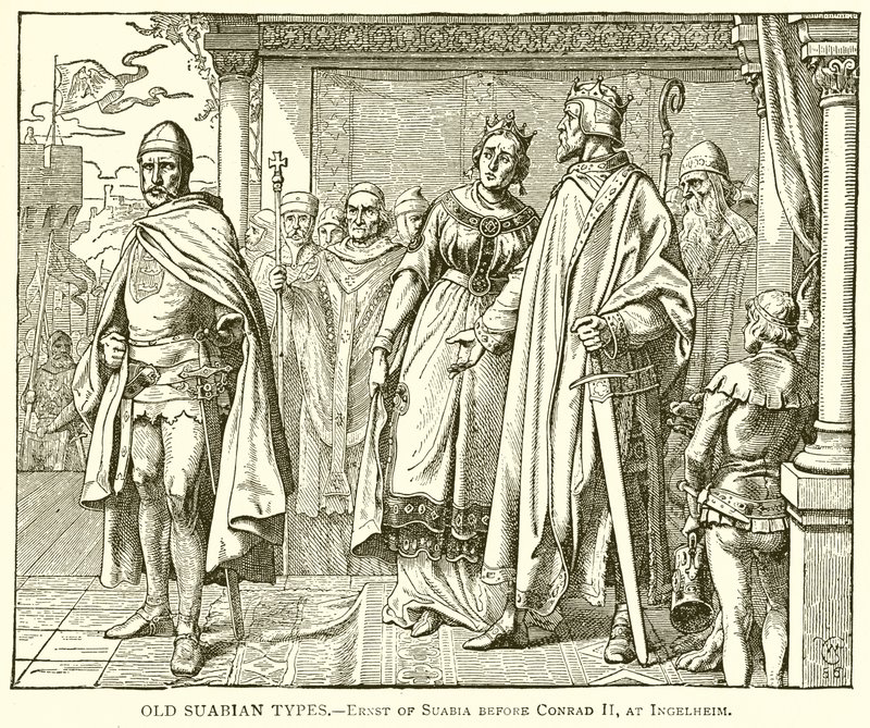 Gamle Suabian Typer.--Ernst af Suabia før Conrad II, i Ingelheim af English School