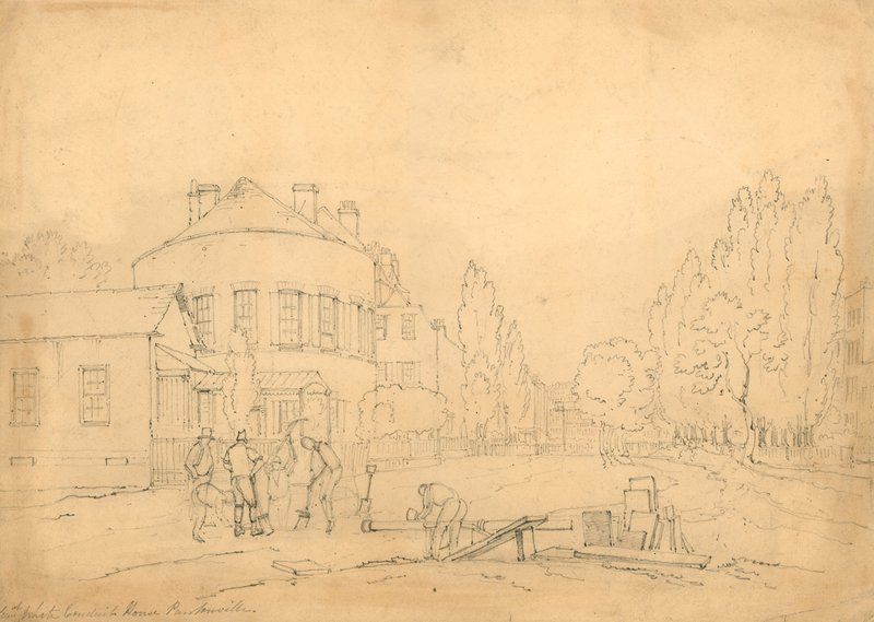 Old White Conduit House, Pentonville, London; skitse af English School