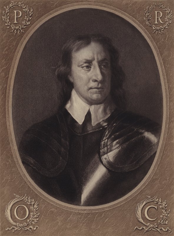 Oliver Cromwell (litografi) af English School