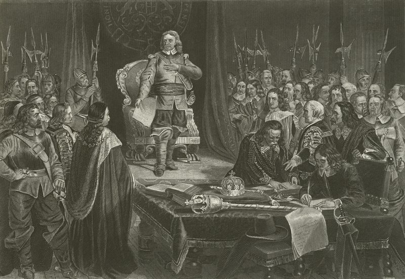 Oliver Cromwell nægtede Englands krone, 1657 af English School