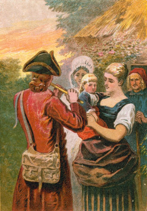 Oliver Goldsmith på sine rejser af English School