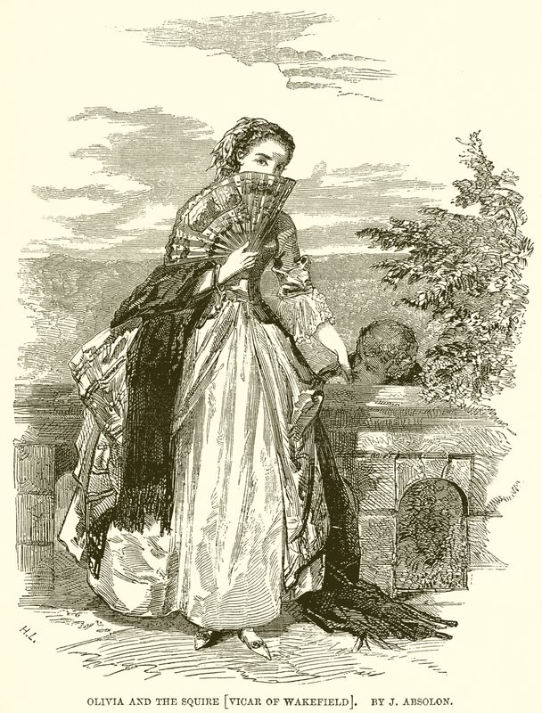 Olivia and the Squire [Vicar of Wakefield]. Af J. Absolon af English School