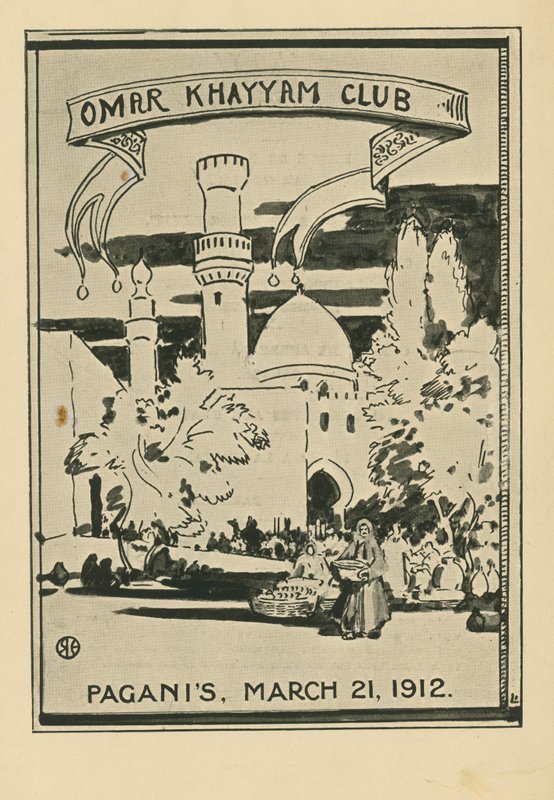 Omar Khayyam Club Dinner, 21. marts 1912, på Paganis Restaurant af English School