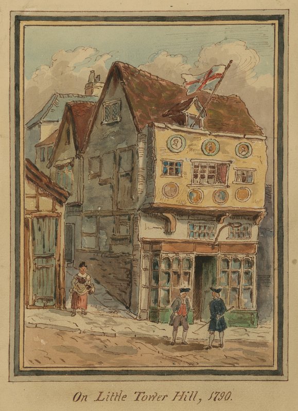 På Little Tower Hill, London, 1790 af English School