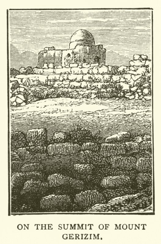 På toppen af Mount Gerizim (gravering) af English School