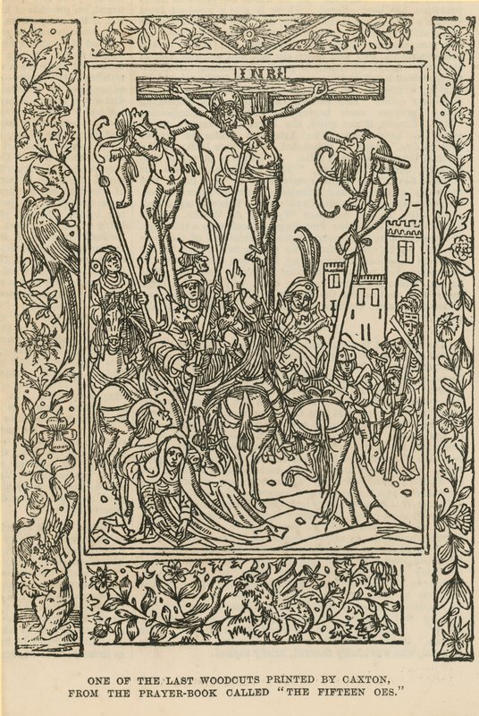 Et af de sidste træsnit trykt af Caxton af English School