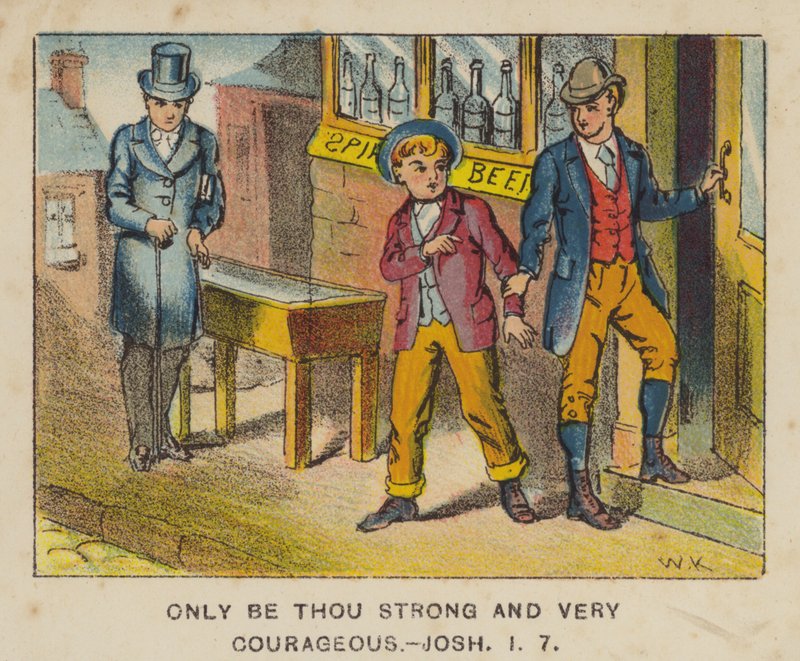 Vær kun stærk og meget modig, Joshua I 7 (farve litho) af English School