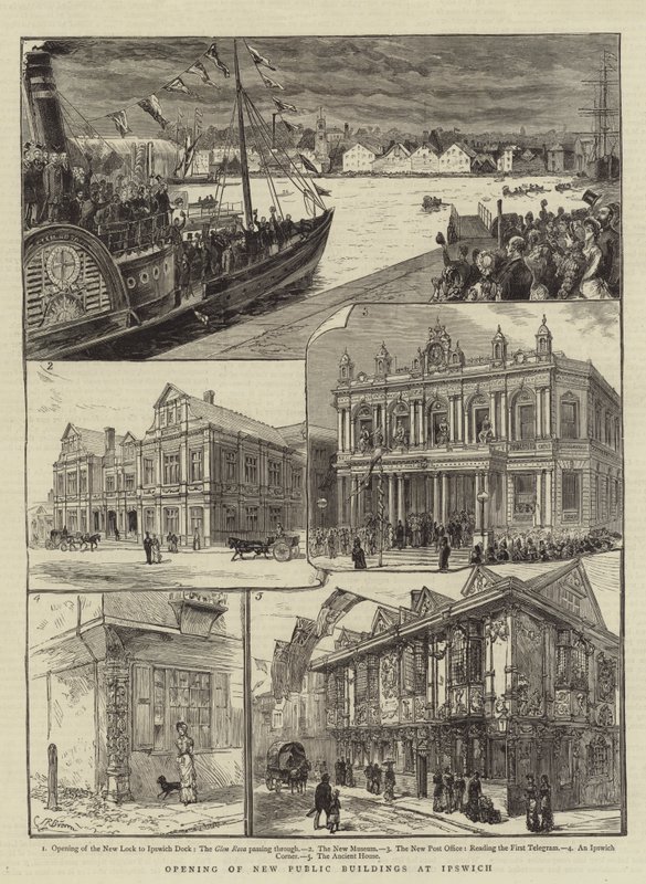 Åbning af nye offentlige bygninger i Ipswich (gravering) af English School
