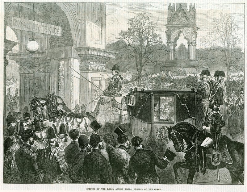 Åbning af Royal Albert Hall af dronning Victoria af English School