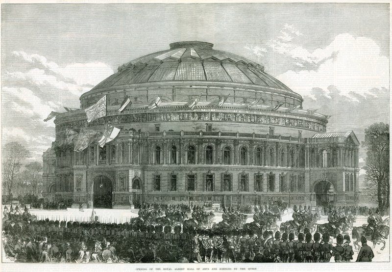 Åbning af Royal Albert Hall af dronning Victoria af English School