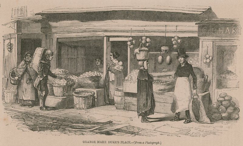 Appelsinmarked på Dukes Place, London af English School