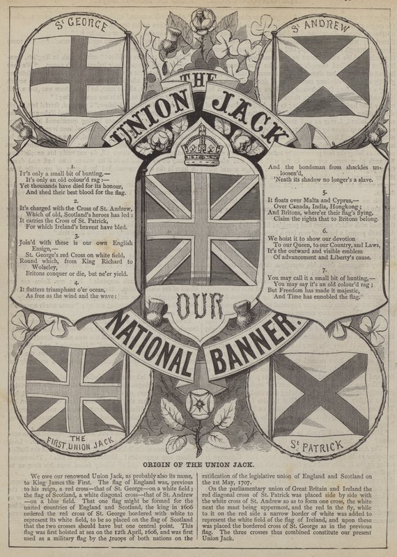 Union Jacks oprindelse (gravering) af English School