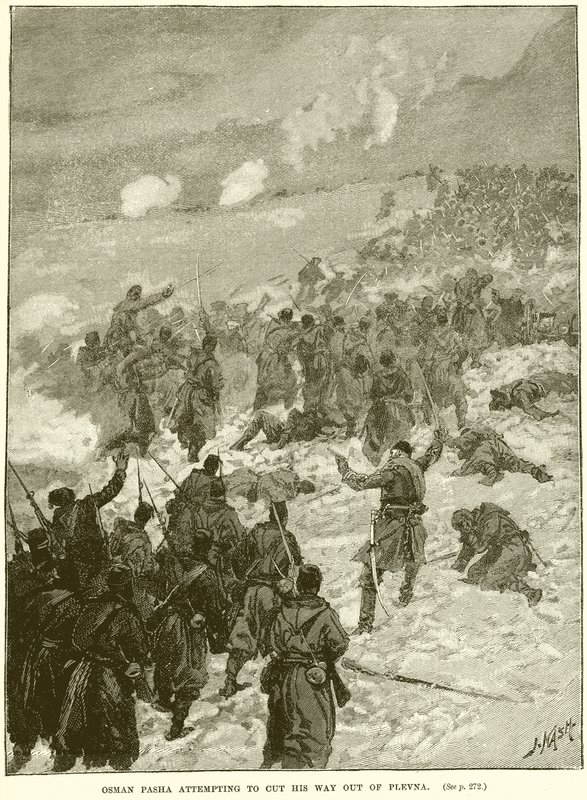 Osman Pasha forsøger at skære sig ud af Plevna af English School