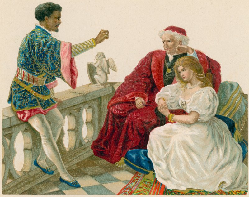Othello taler med Desdemona og hendes far af English School