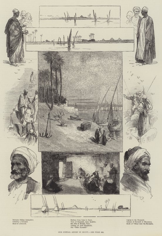 Vores specielle kunstner i Egypten (gravering) af English School