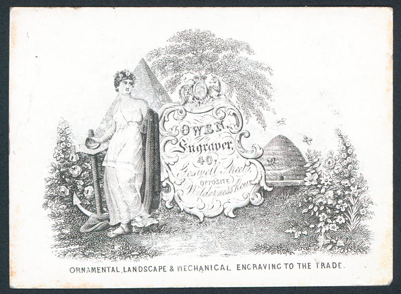 Owen, gravør, handelskort af English School