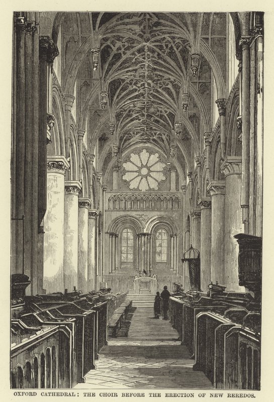 Oxford Cathedral, koret før opførelsen af nye reredos af English School