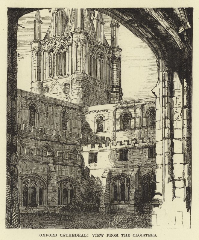 Oxford Cathedral, udsigt fra klostrene af English School