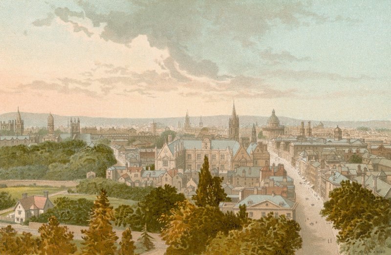 Oxford fra Magdalen Tower af English School