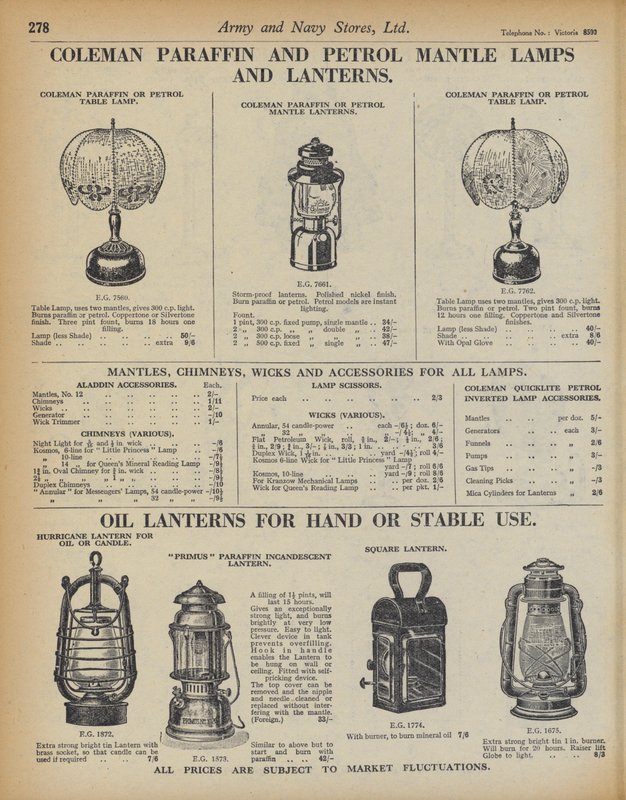 Side fra Army and Navy Stores Catalogue af English School