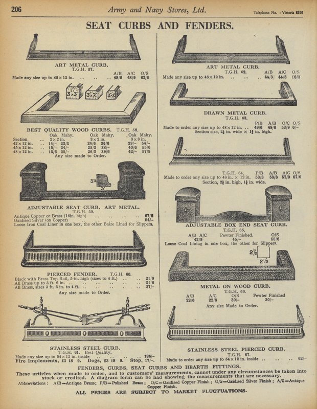 Side fra Army and Navy Stores Catalogue af English School