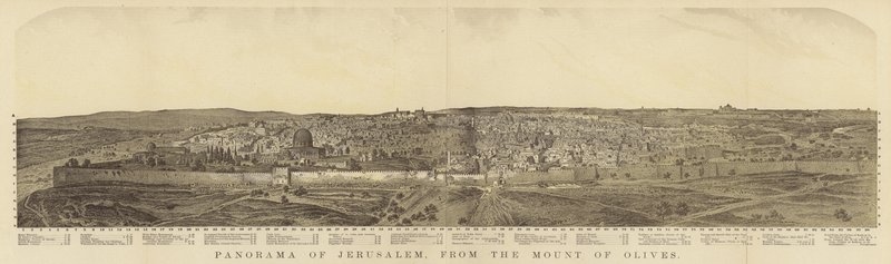 Panorama af Jerusalem fra Oliebjerget af English School