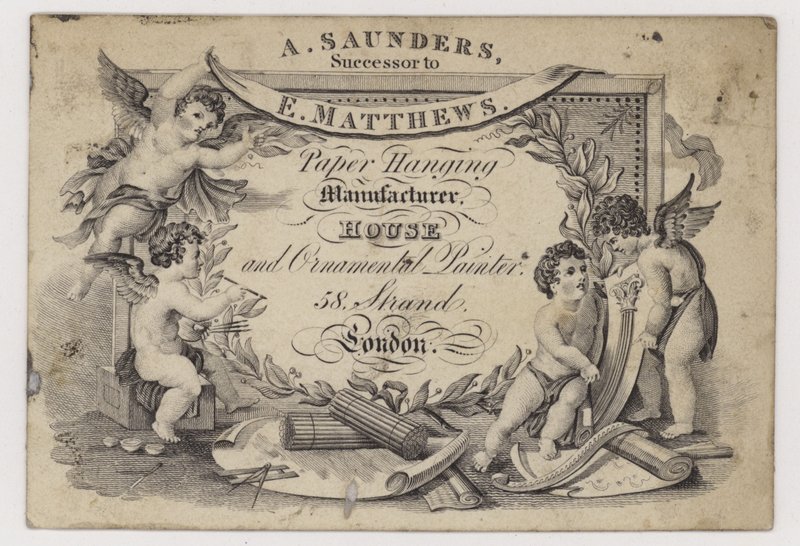 Papir Stainers, A Saunders, handelskort af English School
