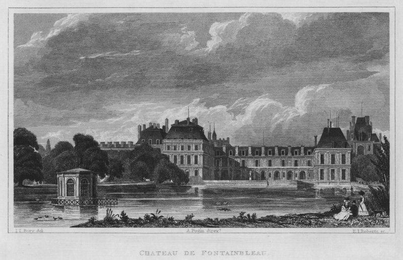Paris, Chateau De Fontainebleau (gravering) af English School
