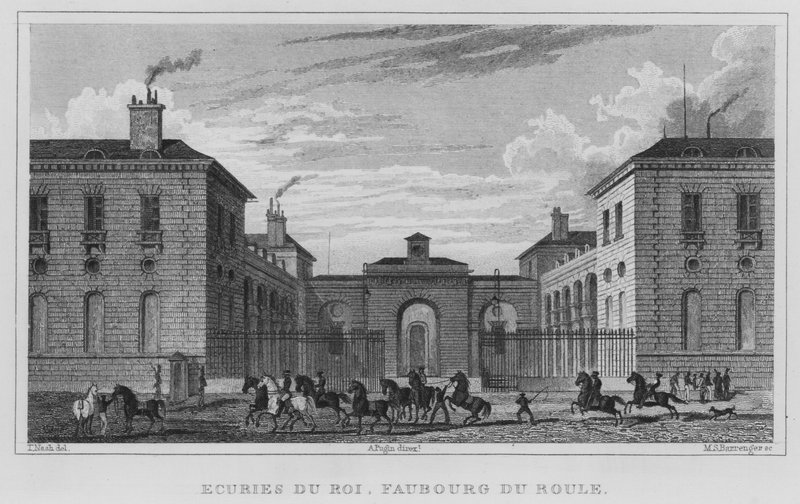 Paris, Kongens Stald, Faubourg Du Roule (gravering) af English School