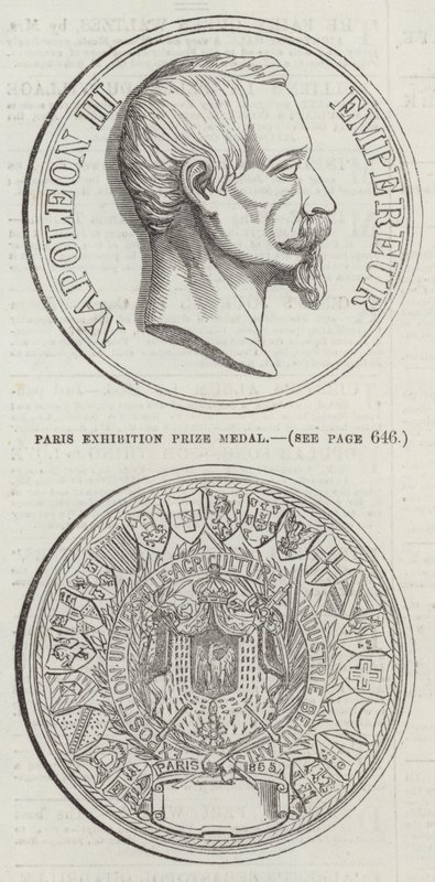 Paris udstillingsprismedalje (gravering) af English School