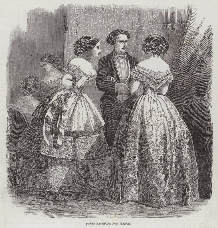 Paris Fashions til marts (gravering) af English School