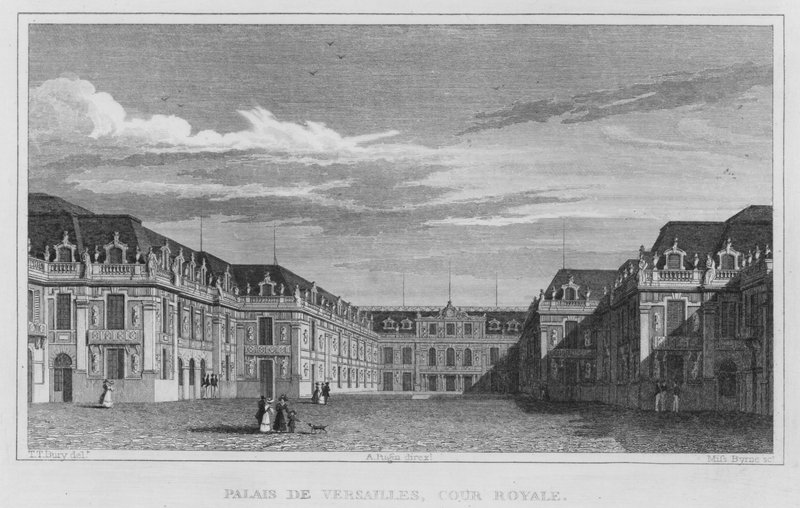 Paris, Versailles-paladset, Royal Court (gravering) af English School