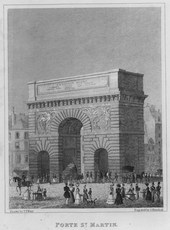 Paris, Porte St Martin (gravering) af English School