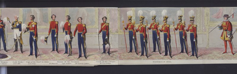 En del af panoramaet af dronning Victorias ægteskab, ca. 1840 (håndfarvet akvatint) af English School