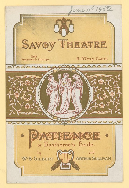 Tålmodighed; eller Bunthornes Bride af W S Gilbert og Arthur Sullivan af English School