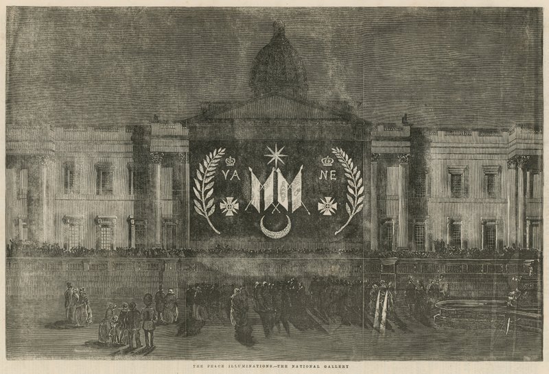 Fredsbelysninger, der pryder Nationalgalleriet af English School