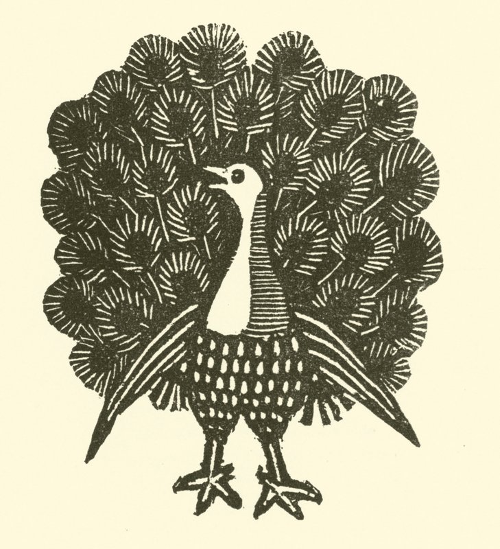 Påfugl (træsnit) af English School