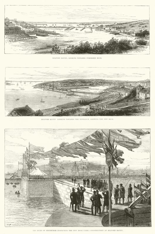 Pembroke Dock, Milford Haven (gravering) af English School