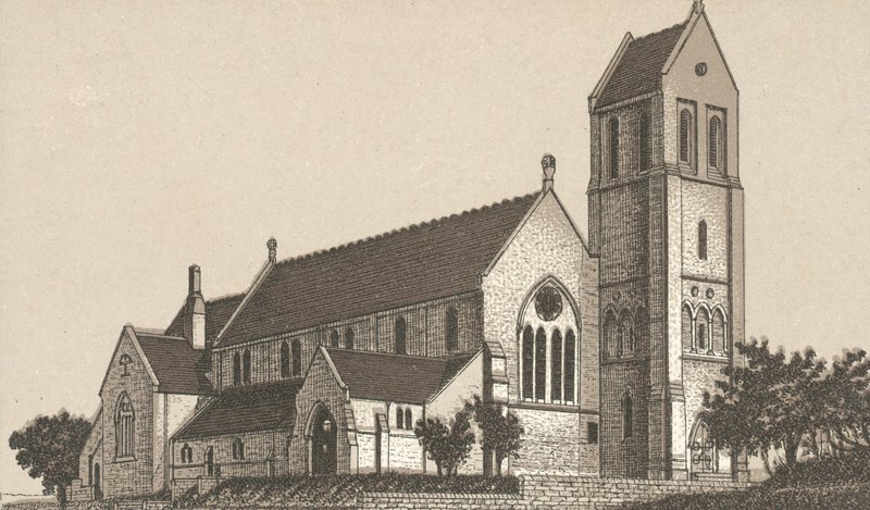 Penarth Church (litho) af English School