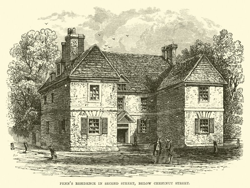 Penns Residence i Second Street, nedenfor Chestnut Street af English School
