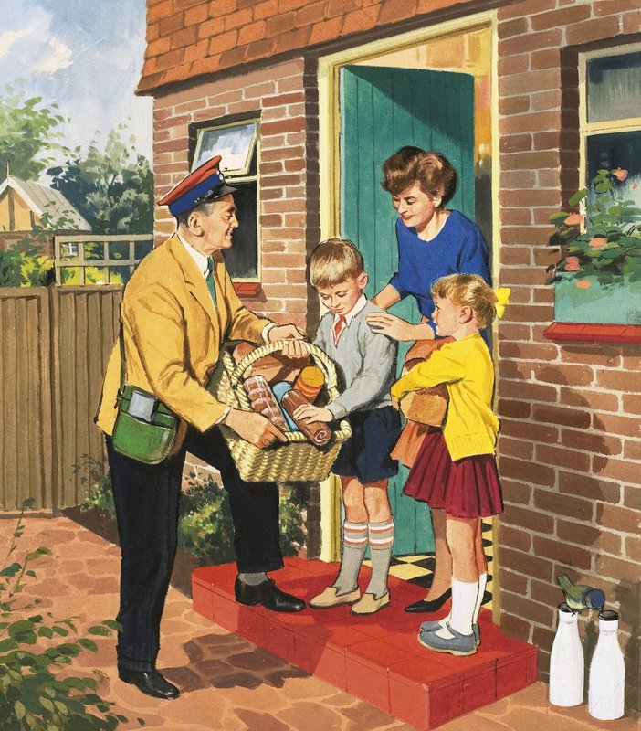 People You See: The Baker (gouache på papir) af English School
