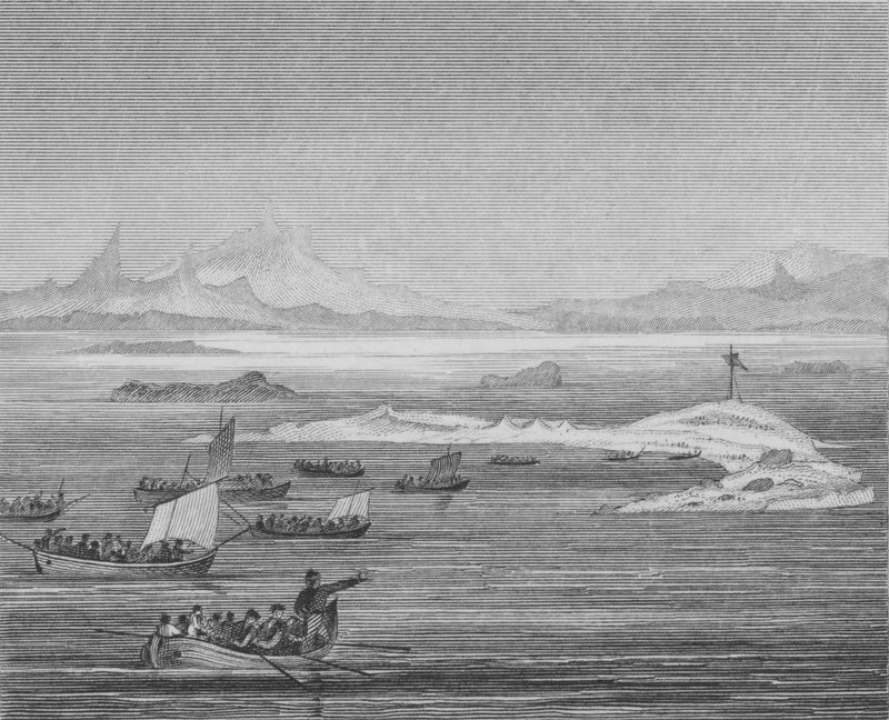 Folk i den romerske provins Venezia, der søger tilflugt fra hunnerne på øer i Adriaterhavet, 452 af English School